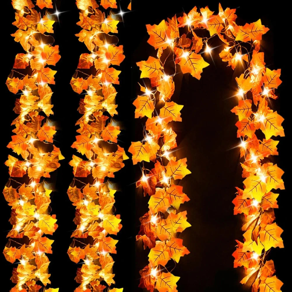 Lighted Fall Leaf Garland
