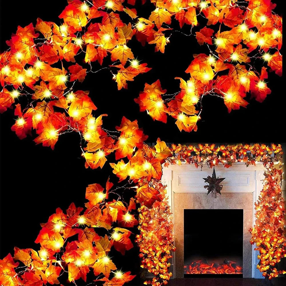 Lighted Fall Leaf Garland