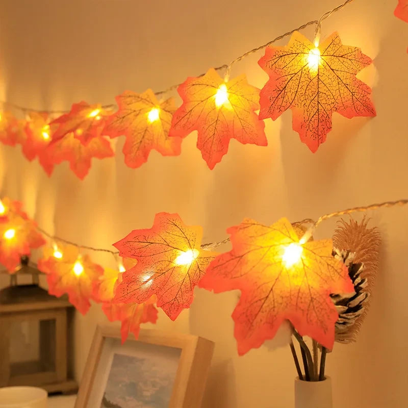 Lighted Fall Leaf Garland