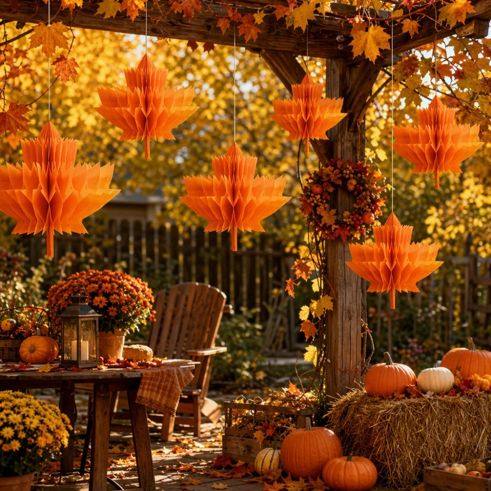 Autumn Maple Leaf Honeycomb Centerpiece