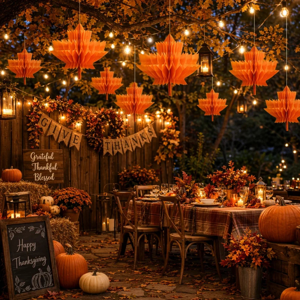 Autumn Maple Leaf Honeycomb Centerpiece