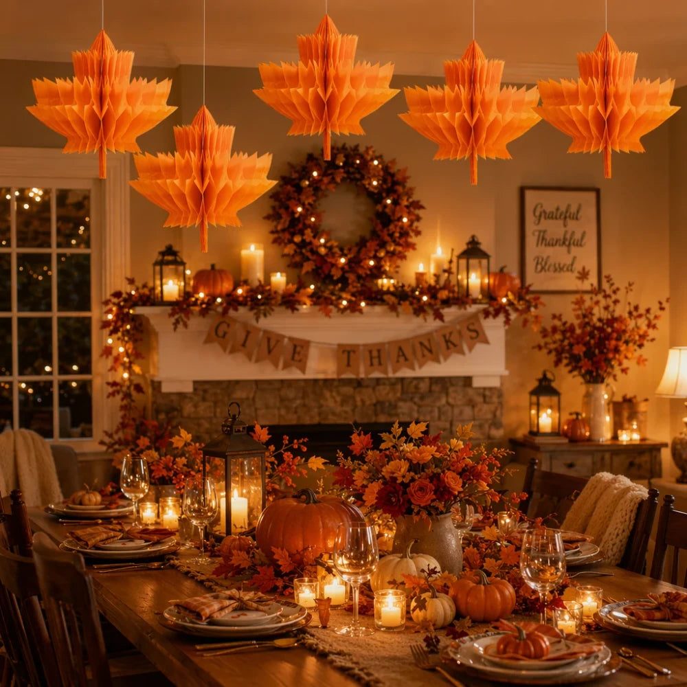 Autumn Maple Leaf Honeycomb Centerpiece