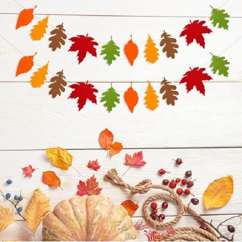 Felt Maple Leaf Wreath Banner