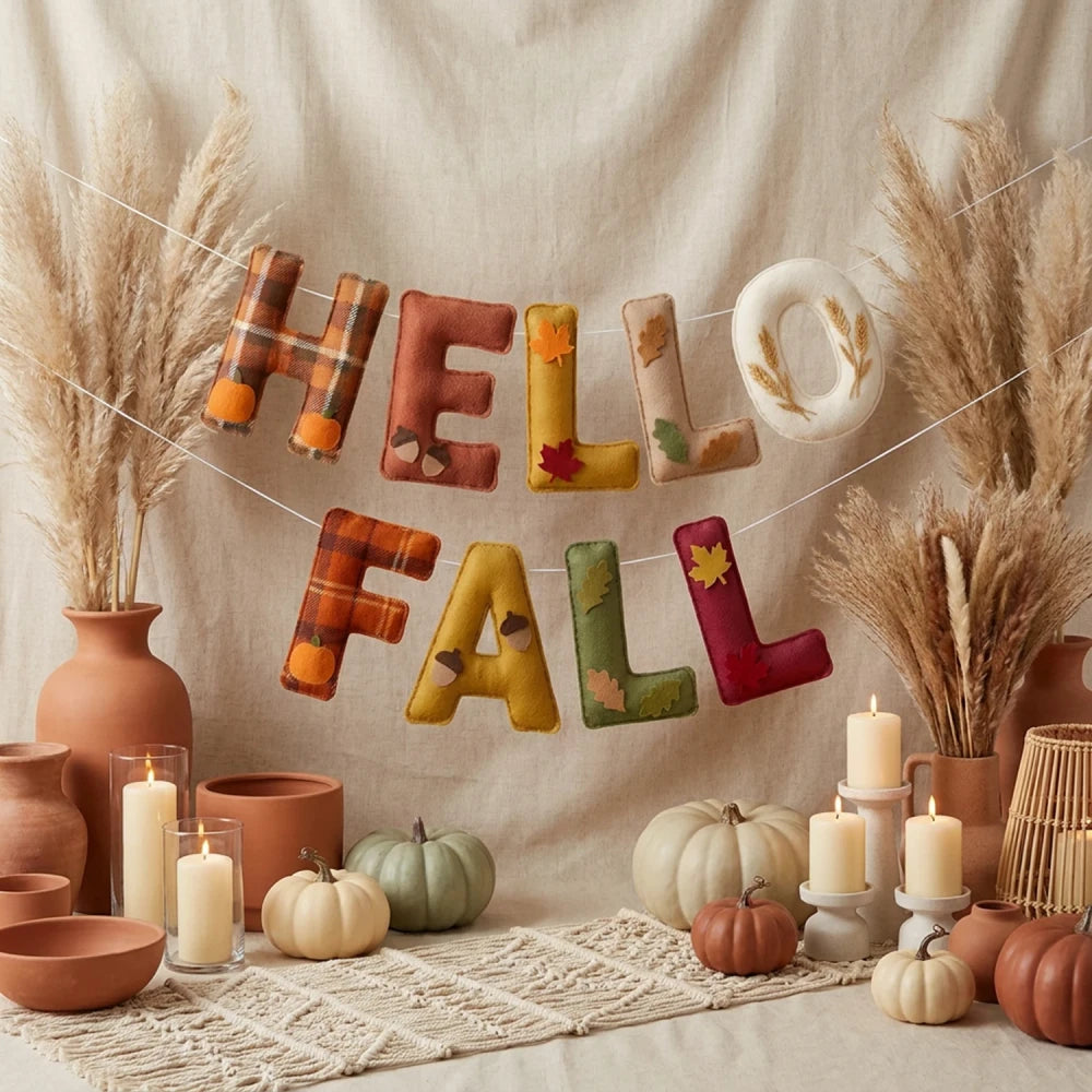 Autumn Harvest Felt Bunting Garland