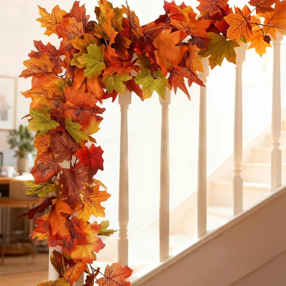 Artificial Fall Maple Leaf Garland