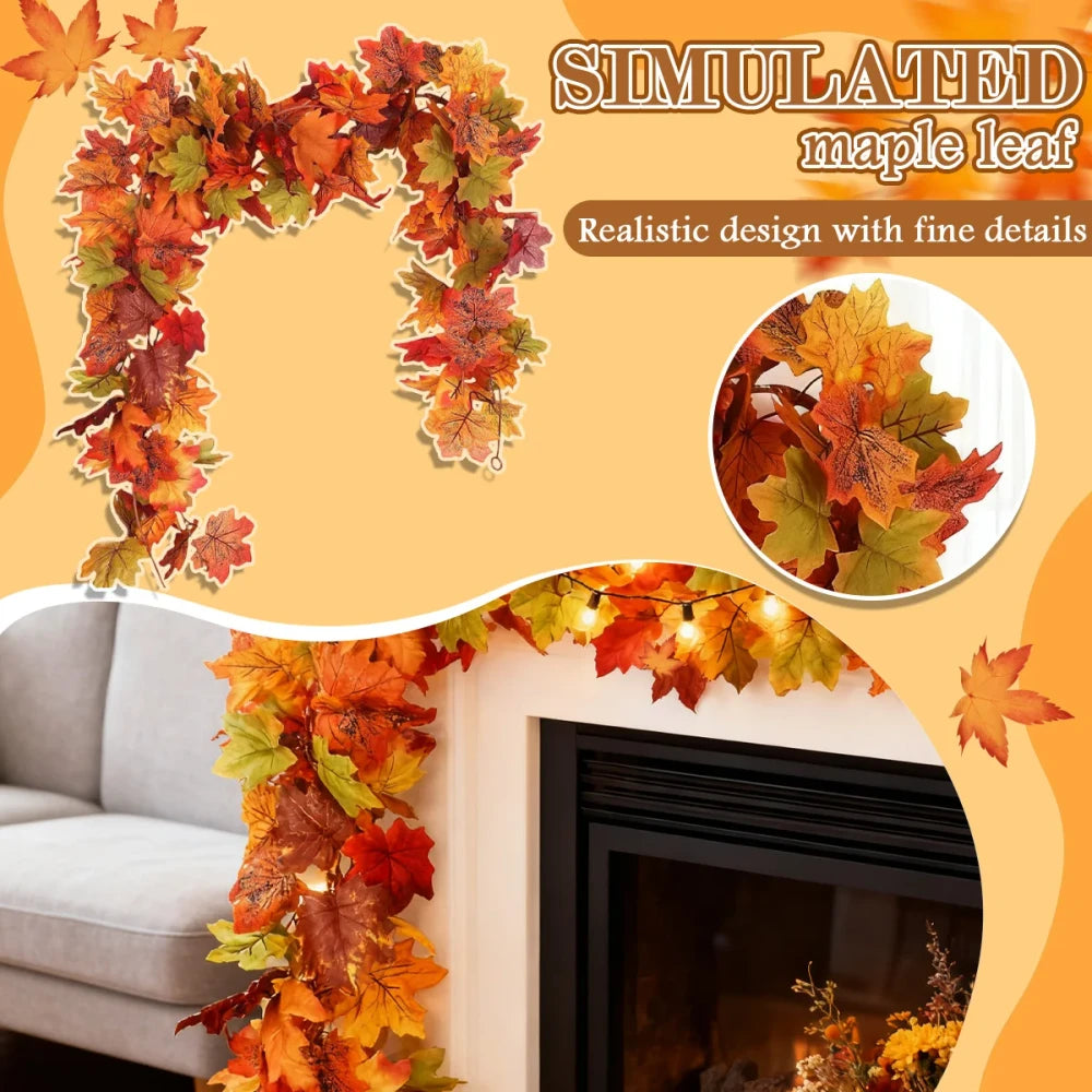 Artificial Fall Maple Leaf Garland