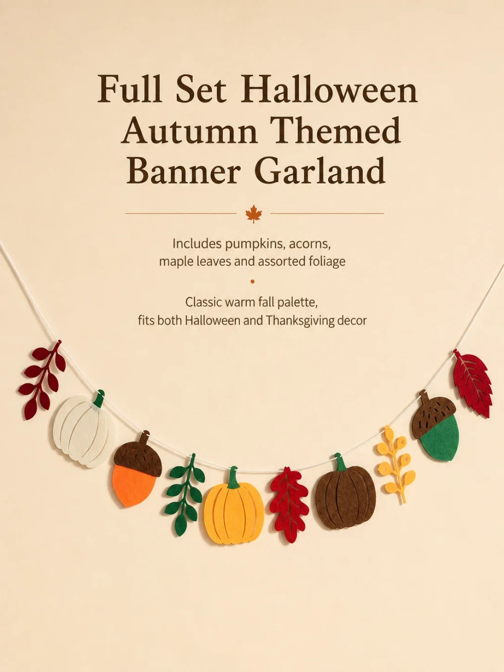 Fall Pumpkin Felt Garland