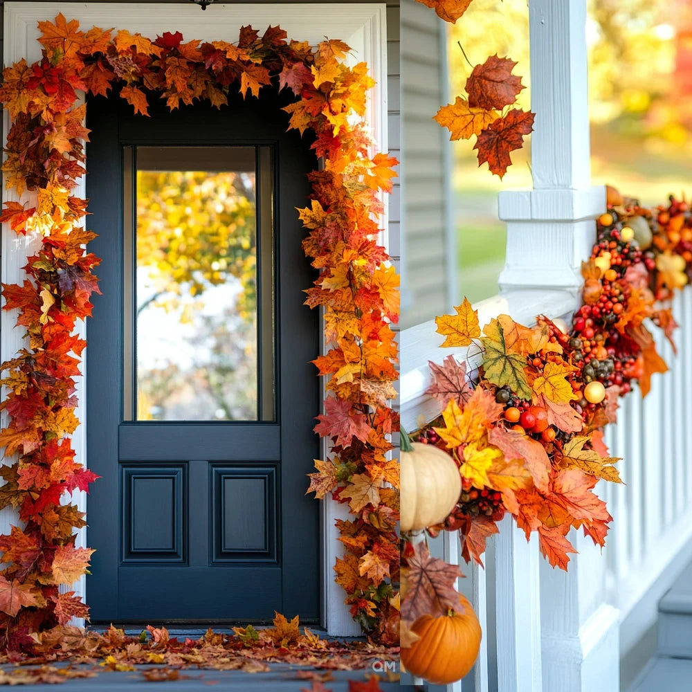 Artificial Autumn Maple Leaf Garland