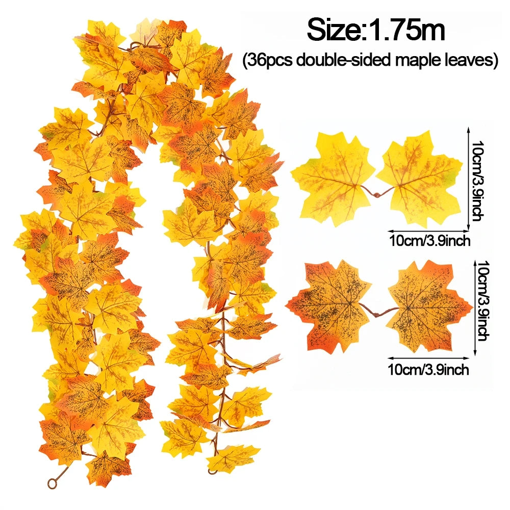 Artificial Autumn Maple Leaf Garland