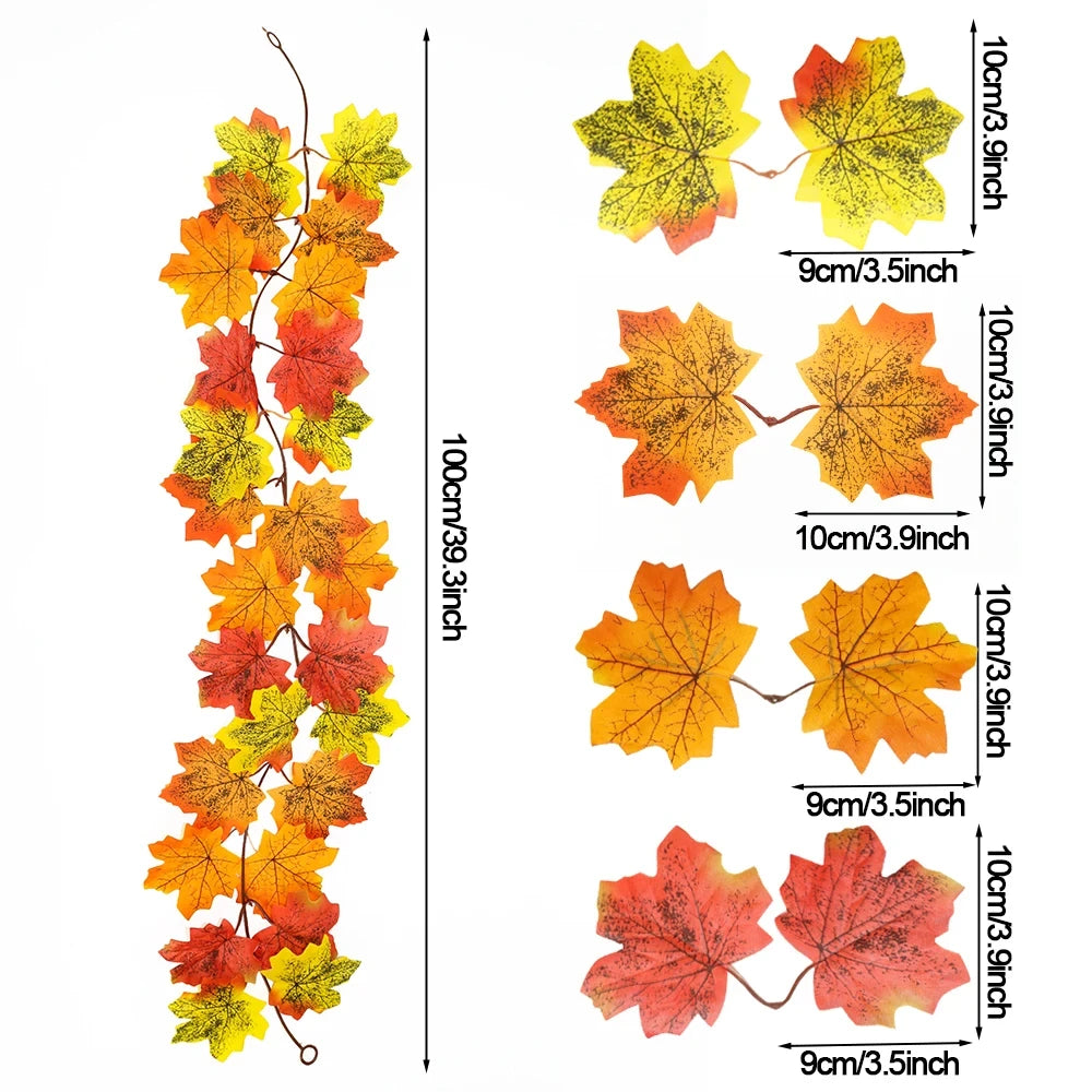 Artificial Autumn Maple Leaf Garland