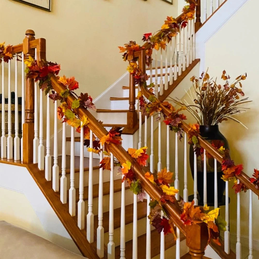 Artificial Autumn Maple Leaf Garland