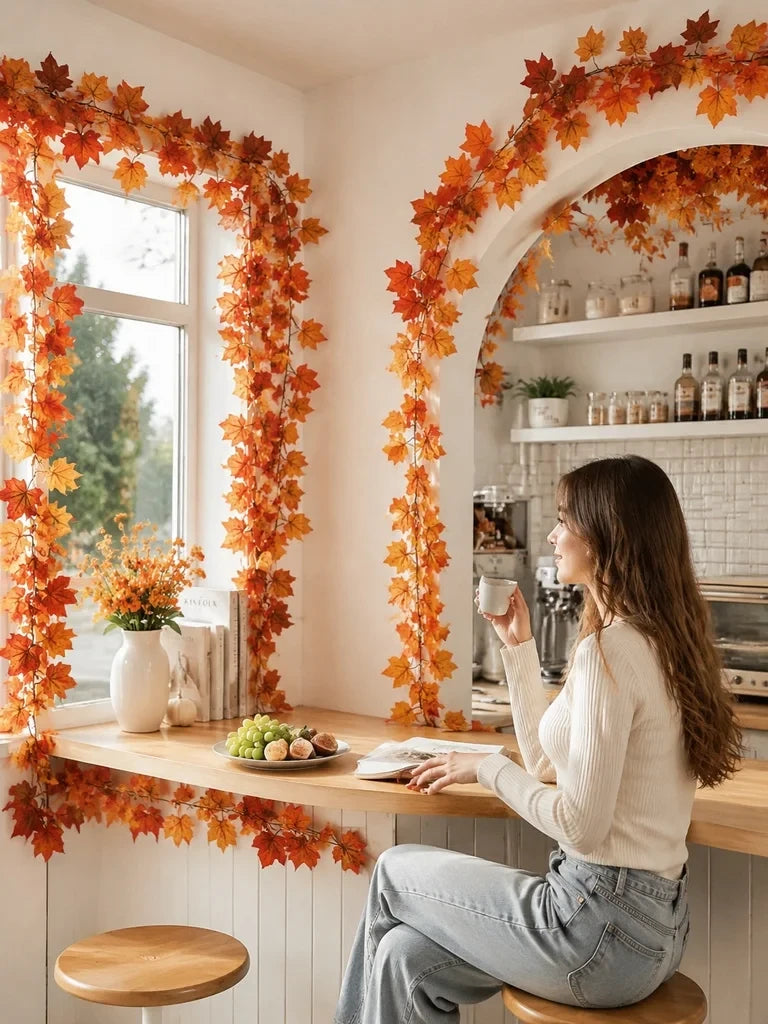 Artificial Fall Maple Leaf Garland