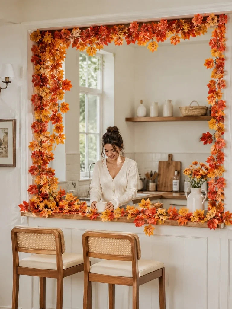 Artificial Fall Maple Leaf Garland